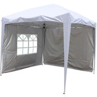 2.5x2.5m Pop Up Gazebo Outdoor Garden Marquee Tent With 4 Leg Weight Bags White