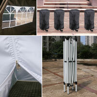 3x3m Garden Pop Up Gazebo Outdoor Party Marquee Tent with 4 Leg Weights White