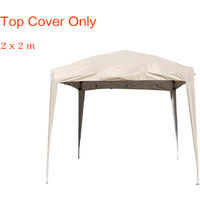 2x2m Pop Up Gazebo Top Cover Replacement Only Canopy Roof Cover Beige