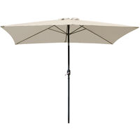 3x2M Patio Rectangle Umbrella Parasol Sun Shade Garden Outdoor Shelter Tilt Crank Cream