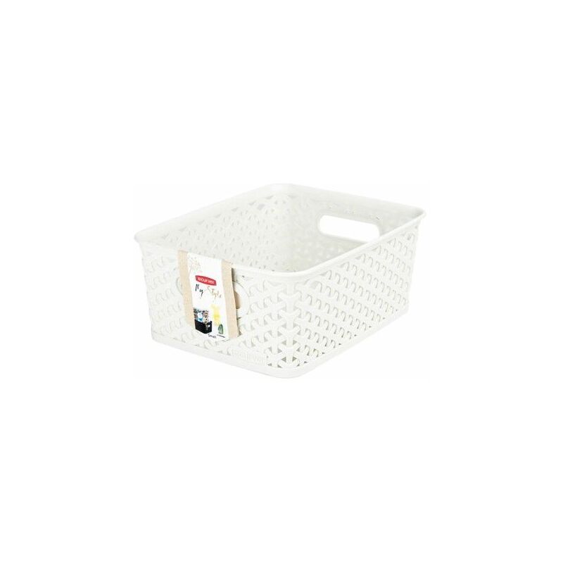 Curver Cesta Organizadora multiusos mystyle s 4l. con asas blanco off white orden ropa 8lt ratan rect