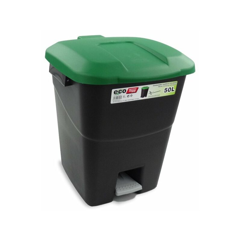 Cubo de basura Ecológico 50 litros cm Verde y gris claro