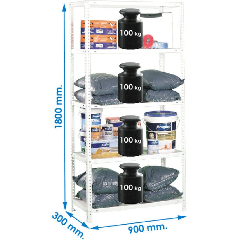 Estanteria Econom 300 Blanca 180x90x30