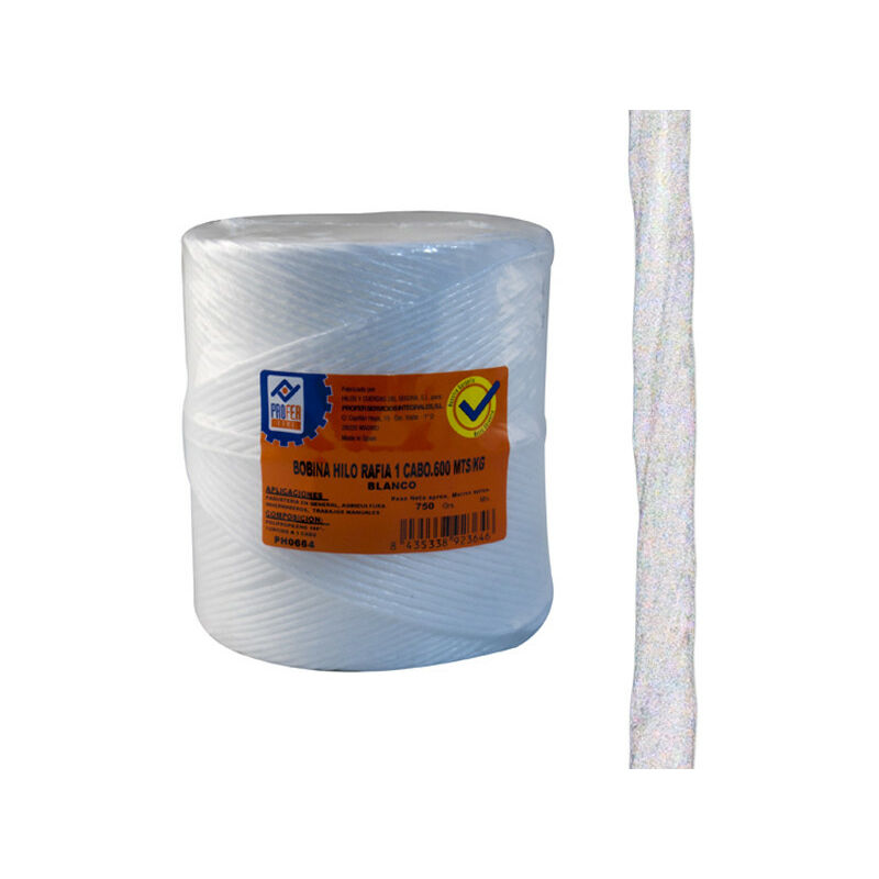 Cuerda Rafia 1 C.bobina Blanco 200 G