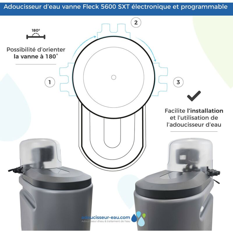 Addolcitore Acqua 8l Fleck 5600 Sxt Elettronico Volumetrico Completo Di Kit  Di Installazione Fatto In Francia