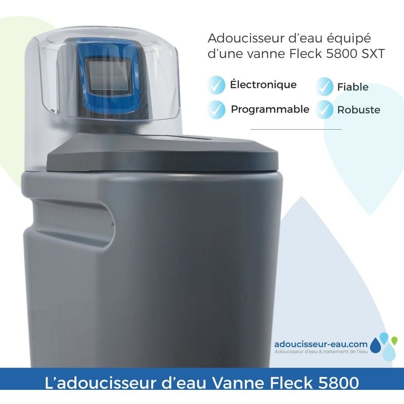 Addolcitore Acqua 8l Fleck 5600 Sxt Elettronico Volumetrico Completo Di Kit  Di Installazione Fatto In Francia