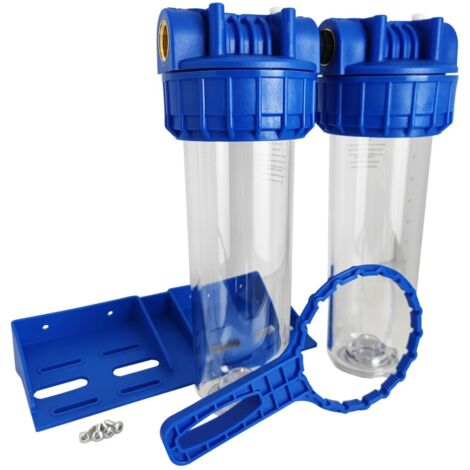 Portafiltro Acqua Nuda 9"3/4 Con Inserti Ottone 20/27 – Made In France Per Filtri Potabili Sotto Lavello - 5