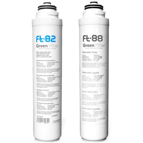 Set 2 Cartucce Ricambio Per Filtro Acqua Sottolavello Duo E Trio – FT82 Sedimenti 5µm + FT83 Carbone Attivo – Certificato ACS - 2