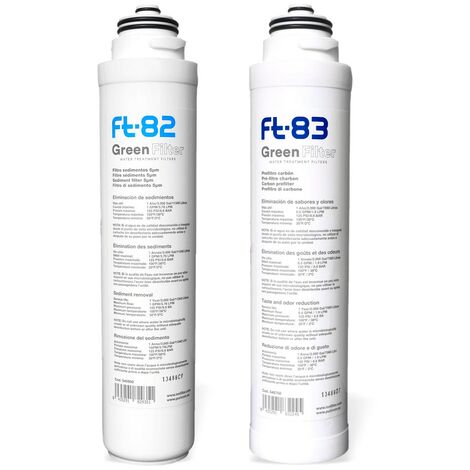 Set 2 Cartucce Ricambio Per Filtro Acqua Sottolavello Duo E Trio – FT82 Sedimenti 5µm + FT83 Carbone Attivo – Certificato ACS - 4