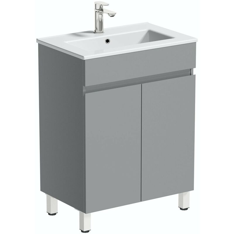 Orchard Thames Satin Grey Floorstanding Vanity Unit And Ceramic Basin 600mm - What Is Another Name For A Bathroom Vanity Units In Philippines