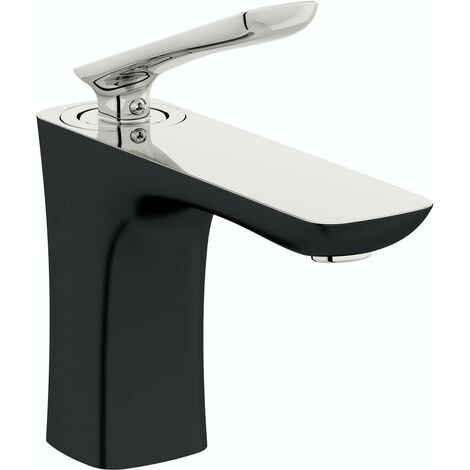 Mode Aalto black basin mixer tap - Black/Chrome