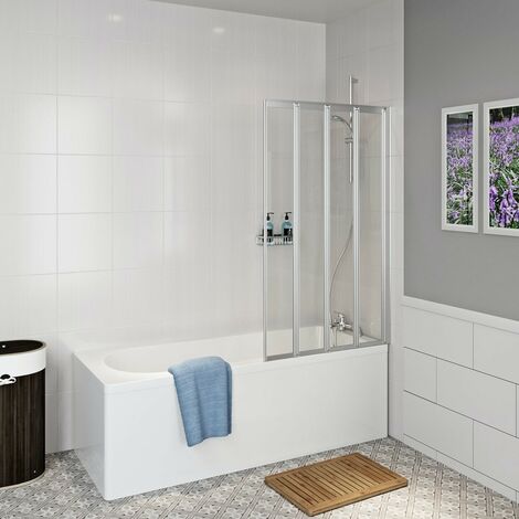 Clarity straight shower bath with folding shower screen 1600 x 700