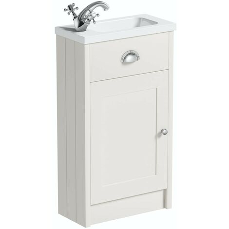 Orchard Dulwich stone ivory cloakroom floorstanding vanity and basin 460mm