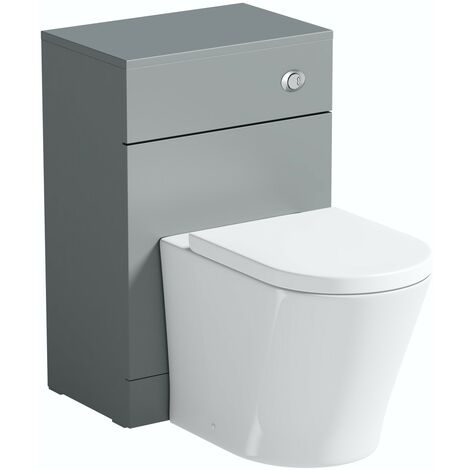 Orchard Elsdon stone grey back to wall unit and contemporary toilet with soft close seat