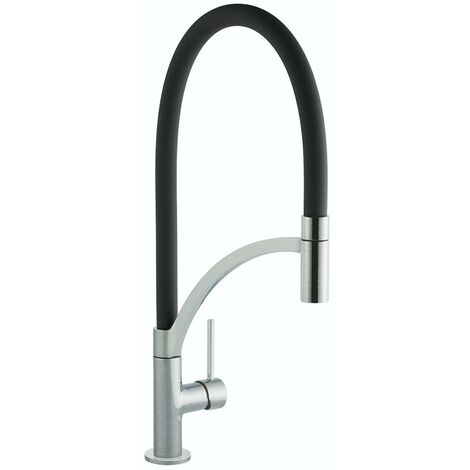 Schon Lomond brushed pull out spray tap with black hose