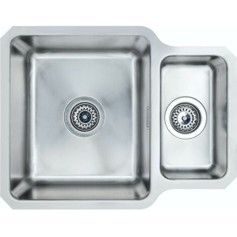 Schon Rydal universal undermount 1.5 bowl stainless steel kitchen sink with waste 580 x 450