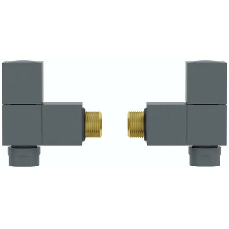 The Heating Co. Square angled anthracite grey radiator valves