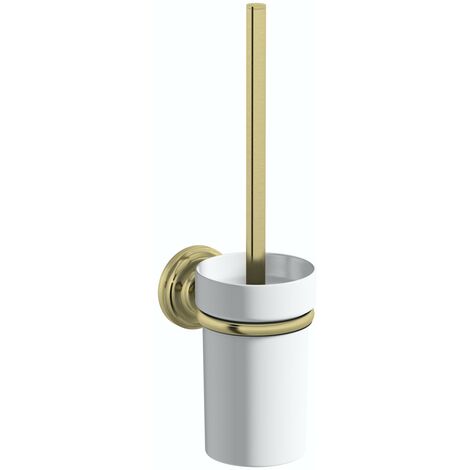 Accents 1805 antique gold toilet brush and holder - Gold
