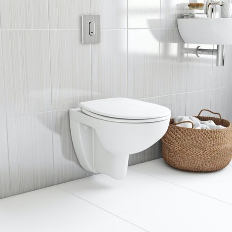 Popular grohe wall hung toilet Grohe Bau Wall Hung Toilet With Soft Close Seat