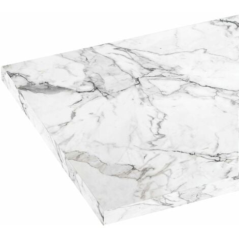 Reeves Wharfe white marble laminate worktop 337 x 1500mm