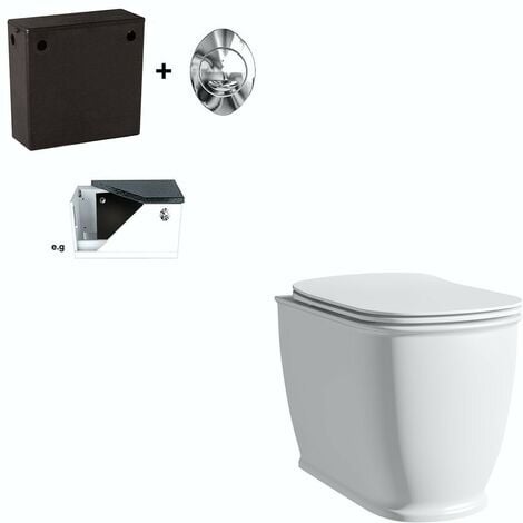 The Bath Co. Beaumont back to wall toilet with soft close seat - White