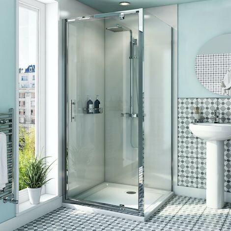 Orchard 6mm pivot shower enclosure with anti-slip tray 900 x 900