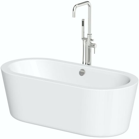 Orchard Wharfe freestanding bath 1770 x 800 and Anderson freestanding bath tap pack - White