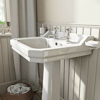 The Bath Co. Camberley 2 tap hole full pedestal basin 610mm with taps