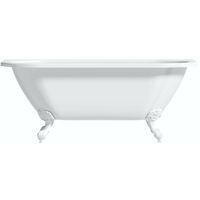 The Bath Co. Dalston back to wall freestanding bath with white ball and claw feet