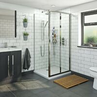 Orchard 6mm bifold shower enclosure with stone tray 900 x 800