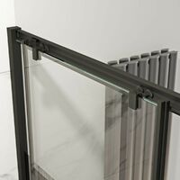 Mode 8mm matt black framed shower enclosure with modesty panel 1200 x 800mm