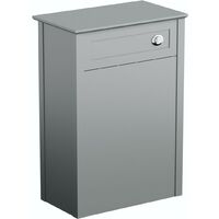 The Bath Co. Camberley satin grey back to wall toilet unit and traditional toilet with white wooden seat - Grey