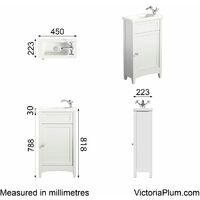 The Bath Co. Camberley white cloakroom floorstanding vanity and basin 460mm