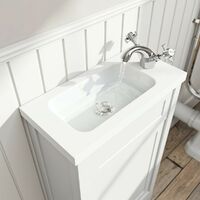 The Bath Co. Camberley white cloakroom floorstanding vanity and basin 460mm