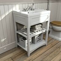 The Bath Co. Camberley white washstand and traditional basin 600mm