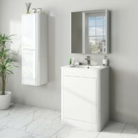 Mode Carter white furniture package with floorstanding vanity unit 600mm