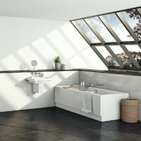 Orchard square edge double ended bath 1800 x 800 - White