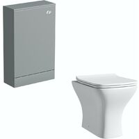 Orchard Derwent stone grey back to wall unit and square compact toilet with soft close slim seat