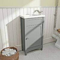 The Bath Co. Camberley satin grey cloakroom unit with traditional close coupled toilet