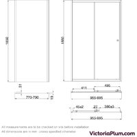 Clarity 4mm rectangular sliding shower enclosure 1000 x 800