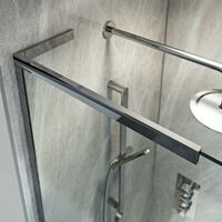 Mode 8mm walk in left handed glass panel pack with stone shower tray 1200 x 800
