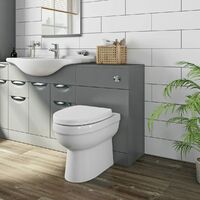 Orchard Elsdon stone grey back to wall toilet unit 500mm - Grey