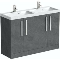 Orchard Kemp riven grey floorstanding double vanity unit and basin 1200mm