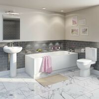 Orchard square edge single ended straight bath 1600 x 700 - White