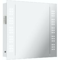 Mode Fuller LED illuminated mirror cabinet 600 x 650mm with demister & charging socket