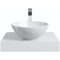 Mode Orion white countertop shelf 600mm with Derwent countertop basin, tap and waste - White