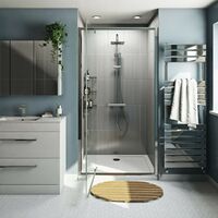 Orchard 6mm pivot shower door with stone tray 900 x 800
