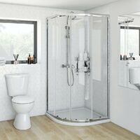 Clarity 4mm quadrant shower enclosure 900 x 900 - Silver