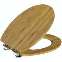 The Bath Co. bamboo toilet seat with top fixing soft close quick release hinge - Bamboo