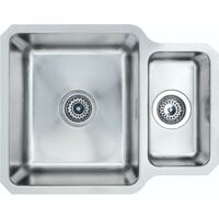 Schon Rydal universal undermount 1.5 bowl stainless steel kitchen sink with waste 580 x 450